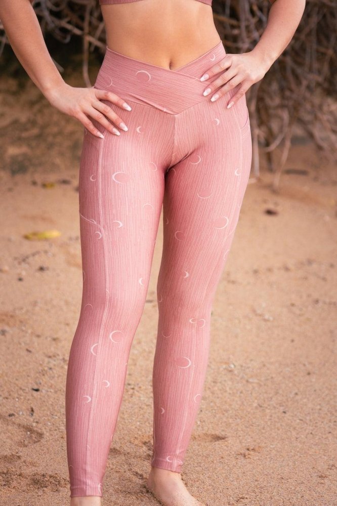 Leggings with pockets pink fashion