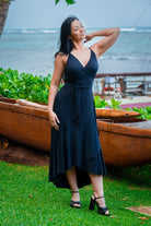 Luau Wrap Dress - SOLID BLACK - lilikoiwear.com