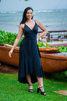 Luau Wrap Dress - SOLID BLACK - lilikoiwear.com