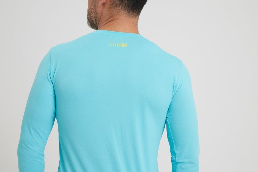 Men's Dri-Fit Long-Sleeved Sun Shirt - OCEAN BLUE - lilikoiwear.com