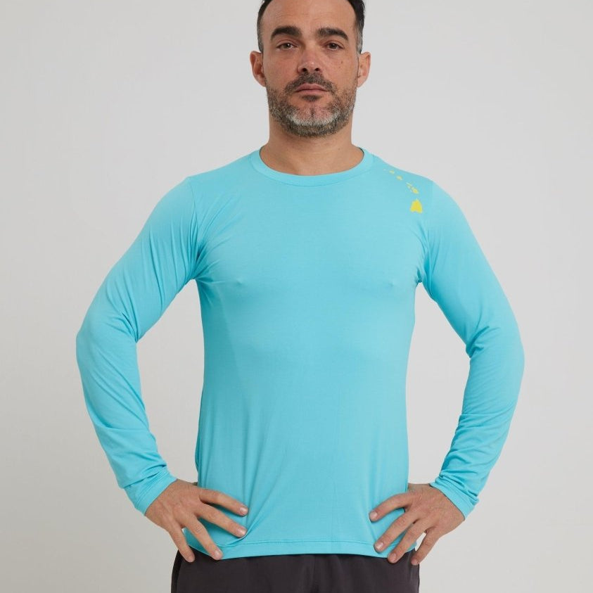 Men's Dri-Fit Long-Sleeved Sun Shirt - OCEAN BLUE - lilikoiwear.com