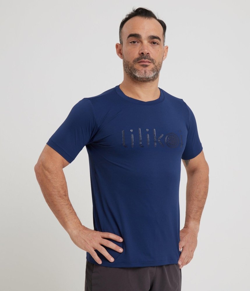 Men's Dri-Fit T-Shirt with LILIKOI logo - NAVY BLUE - lilikoiwear.com