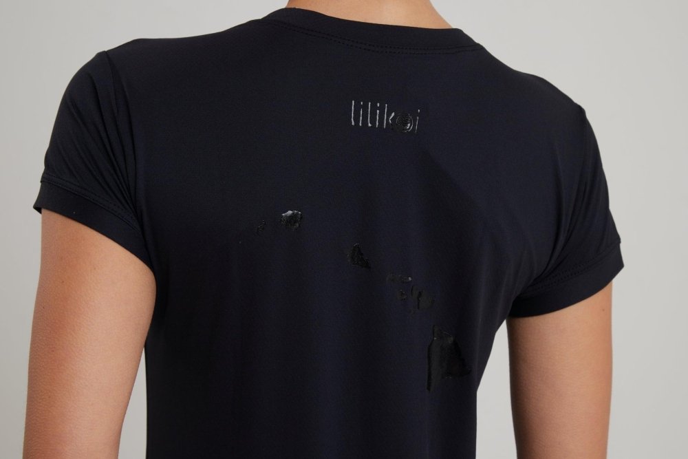 Women's Dri-Fit T-Shirt ALOHA Graphic - BLACK - lilikoiwear.com