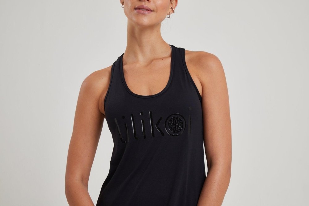 Women's Dri-Fit Tank Top LILIKOI Logo - BLACK - lilikoiwear.com