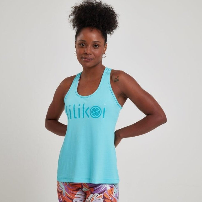 Women's Dri-Fit Tank Top LILIKOI Logo - OCEAN BLUE - lilikoiwear.com