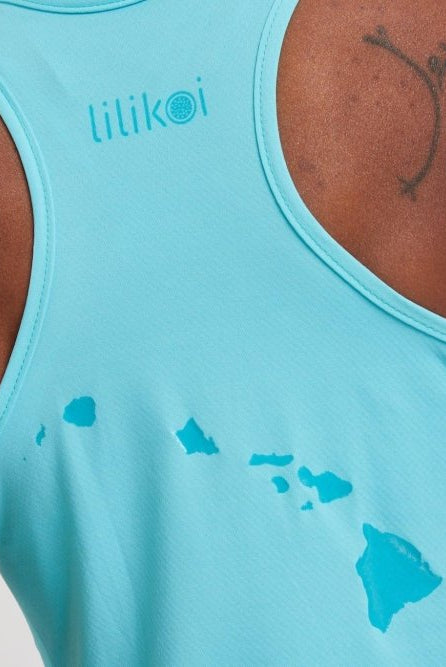 Women's Dri-Fit Tank Top LILIKOI Logo - OCEAN BLUE - lilikoiwear.com